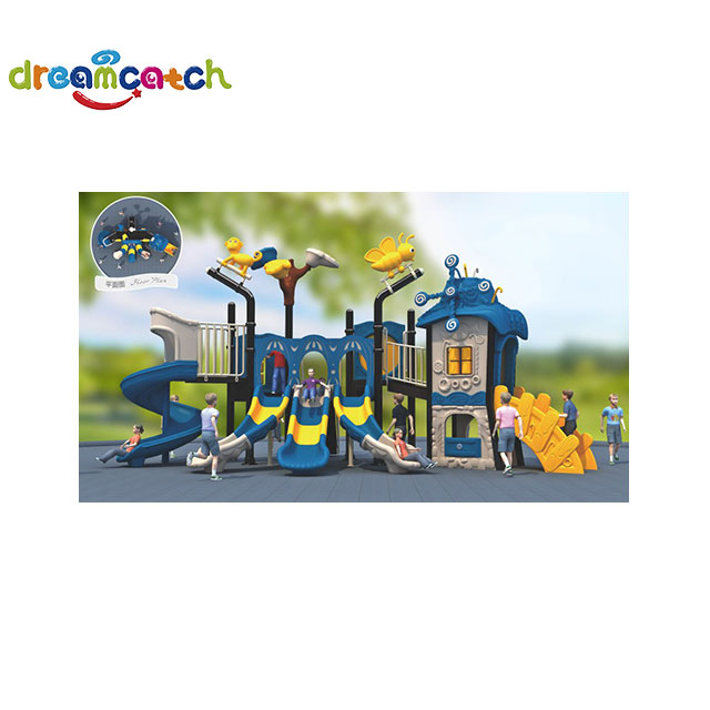 China Large outdoor amusement equipment three slides manufacturers, Large outdoor amusement